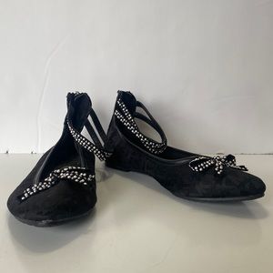 Michael Kors Black Perlina Flats (Size 2)